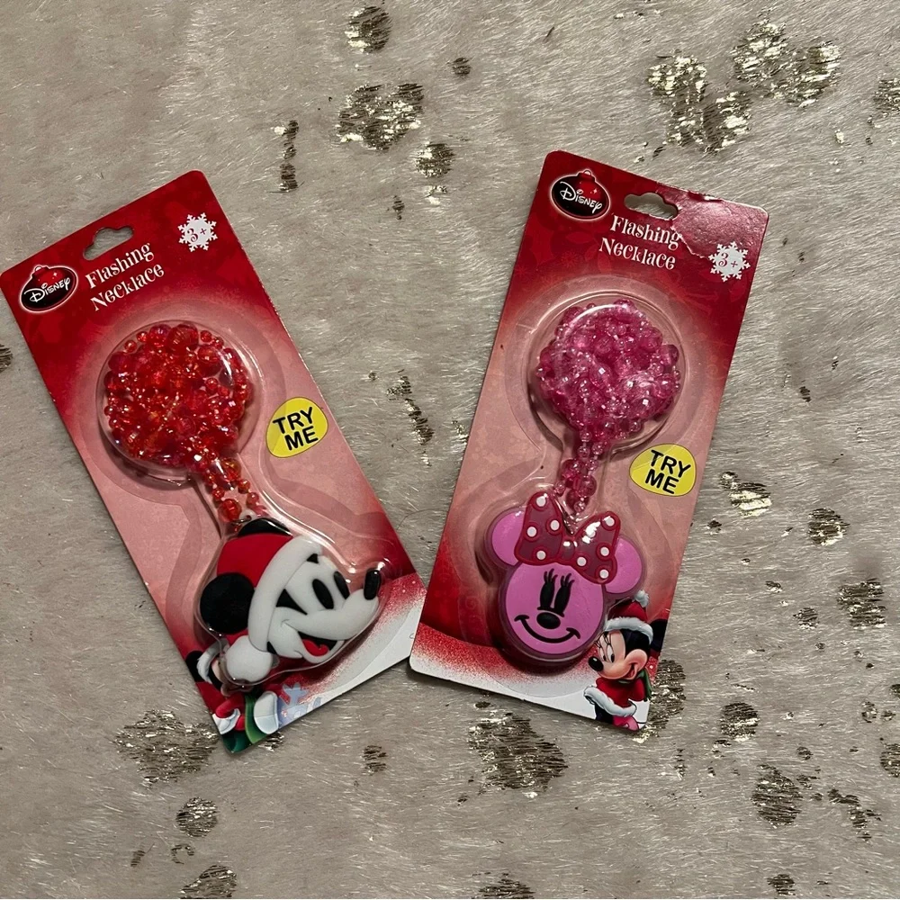 Disney Flashing Necklaces - Red and Pink